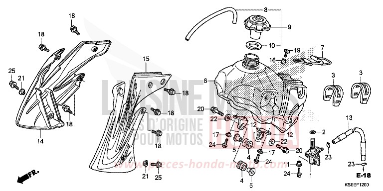 FUEL TANK for CRF150R "Big wheels" EXTREME RED (R292) from 2018